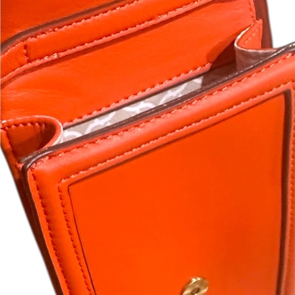 NWOT Sam Edelman Orange Leather Crossbody Bag - Picture 4 of 7